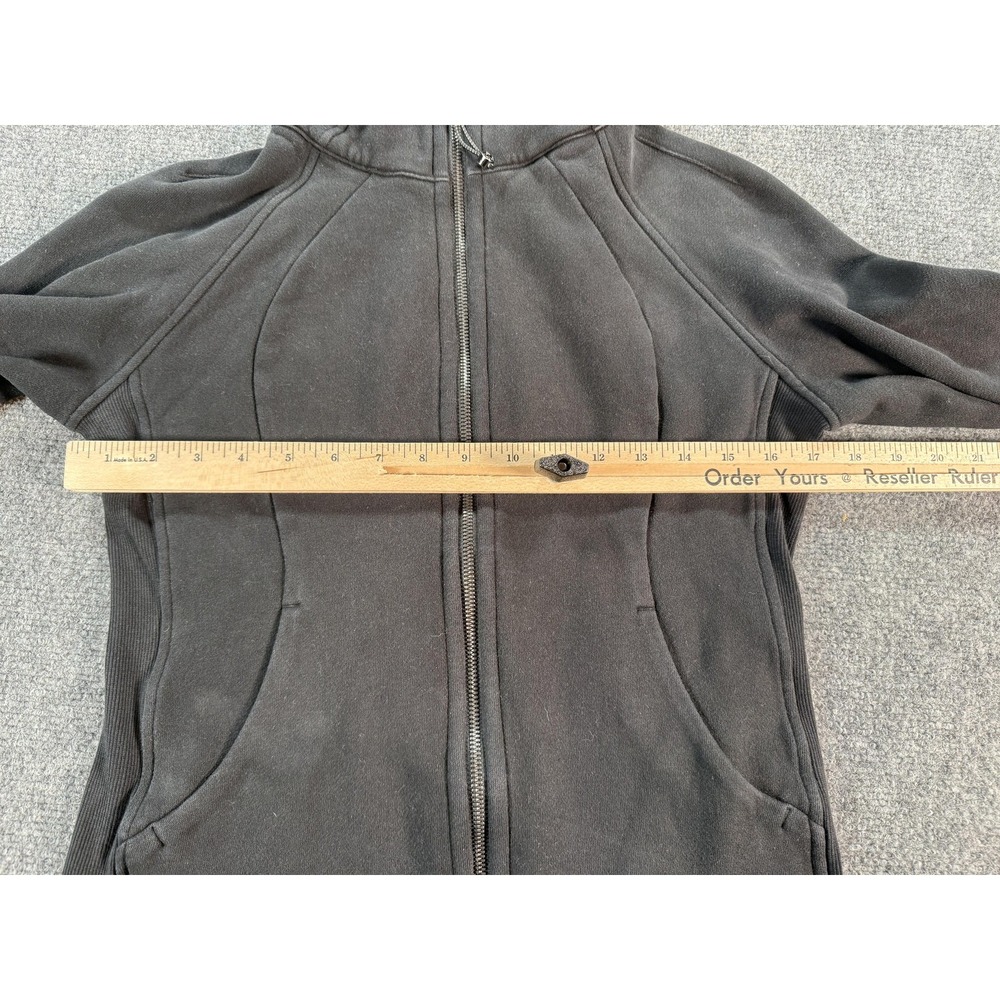 Lululemon Scuba Hoodie Womens Small Black Full‎ Zip Thumbholes Sweatshirt Logo - Picture 8 of 13